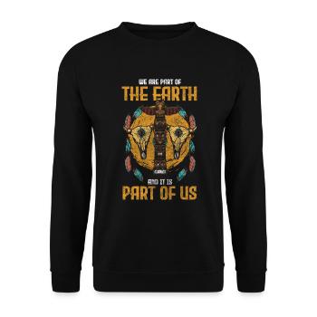 Totem Traumfänger Nachteule Azteke - Unisex Pullover - Schwarz - Vorne - Alina (178cm) & Michal (187cm)
