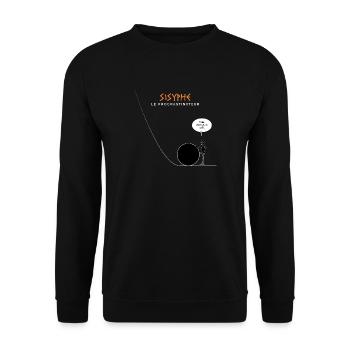 D'abord un café - blanc - Sweat-shirt Unisexe - noir - Devant - Alina (178cm) & Michal (187cm)