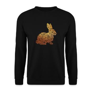 Ostern Hase Häschen Gold Geschenk Geschenkidee - Unisex Pullover - Schwarz - Vorne - Alina (178cm) & Michal (187cm)