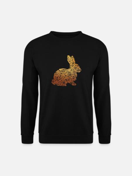 Ostern Hase Häschen Gold Geschenk Geschenkidee - Unisex Pullover - Schwarz