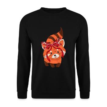 Roter Panda - Unisex Pullover - Schwarz - Vorne - Alina (178cm) & Michal (187cm)