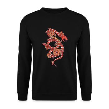 Predator Reptile Gift Vintage Flower Snake - Unisex Sweatshirt - black - Front - Alina (178cm) & Michal (187cm)