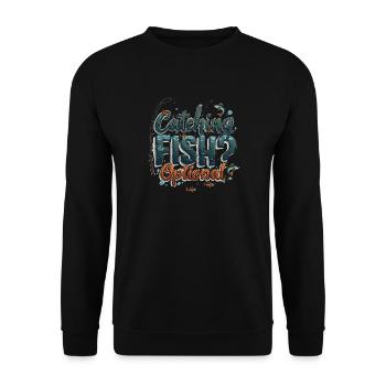 Attraper du poisson ? Optionnel! Chemise de pêche pêcheur - Sweat-shirt Unisexe - noir - Devant - Alina (178cm) & Michal (187cm)