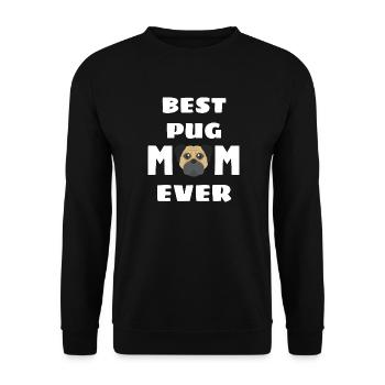 Beste Mops Mama aller Zeiten Muttertag Hunde Mops - Unisex Pullover - Schwarz - Vorne - Alina (178cm) & Michal (187cm)