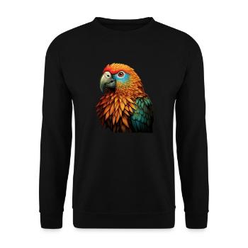 Perroquet coloré - Sweat-shirt Unisexe - noir - Devant - Alina (178cm) & Michal (187cm)