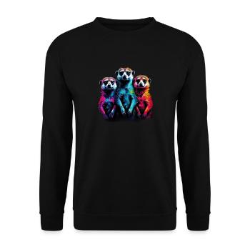 Amis des suricates - Sweat-shirt Unisexe - noir - Devant - Alina (178cm) & Michal (187cm)