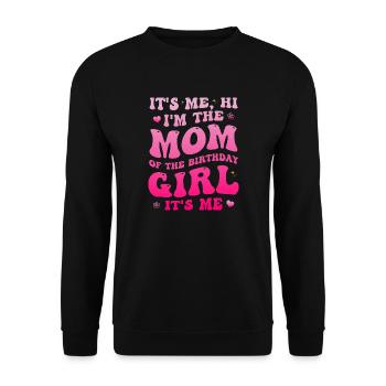 Maman de la fête d’anniversaire amusante de la fille d’anniversaire - Sweat-shirt Unisexe - noir - Devant - Alina (178cm) & Michal (187cm)