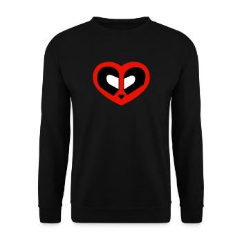 Amour motard - coeur rouge - Sweat-shirt Unisexe - noir - Devant - Alina (178cm) & Michal (187cm)