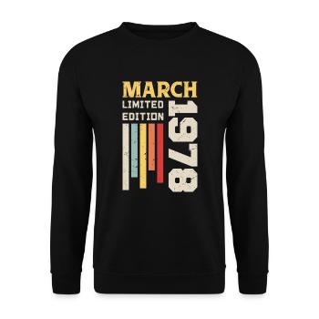March 1978 - Birthday Gift March 1978 Anniv - Unisex Sweatshirt - black - Front - Alina (178cm) & Michal (187cm)