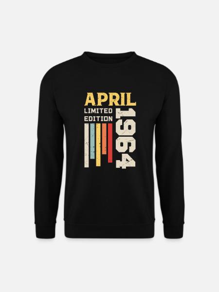 April 1964 - Geburtstagsgeschenk April 1964 April - Unisex Pullover - Schwarz