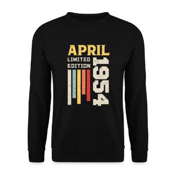 April 1954 - Birthday Gift April 1954 April - Unisex Sweatshirt - black - Front - Alina (178cm) & Michal (187cm)