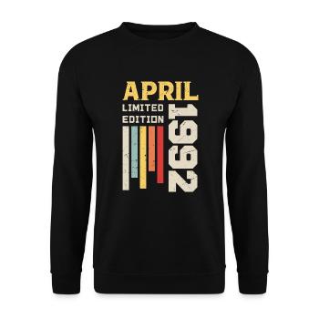 April 1992 - Birthday gift April 1992 April - Unisex Sweatshirt - black - Front - Alina (178cm) & Michal (187cm)