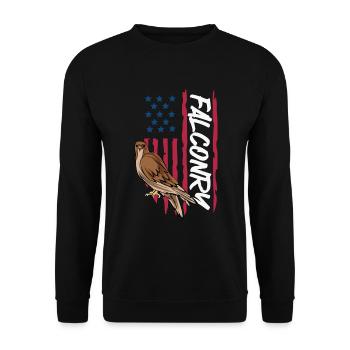 Falconry Ornithology Gift - Unisex Sweatshirt - black - Front - Alina (178cm) & Michal (187cm)