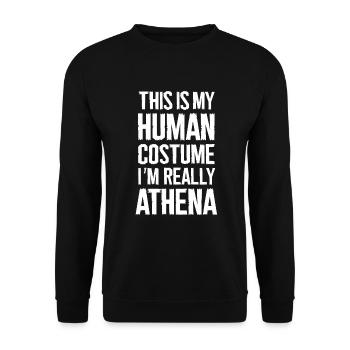 Athena Goddess Gift - Unisex Sweatshirt - black - Front - Alina (178cm) & Michal (187cm)