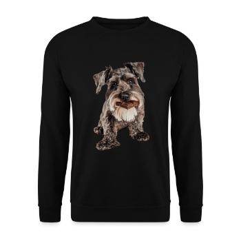 Zwergschnauzer - Unisex Pullover - Schwarz - Vorne - Alina (178cm) & Michal (187cm)