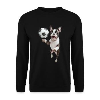 Boston Terrier - Unisex Pullover - Schwarz - Vorne - Alina (178cm) & Michal (187cm)