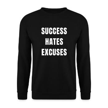 Success Hates Excuses Team Motivation Shirt Tee - Unisex Sweatshirt - black - Front - Alina (178cm) & Michal (187cm)