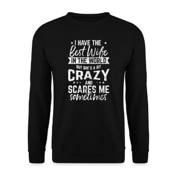 Beste Frau der Welt Boss Wife Geschenkidee - Unisex Pullover - Schwarz - Vorne - Alina (178cm) & Michal (187cm)