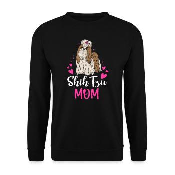 Shih Tzu Mom Mother's Day Pet Dog Animal Lover - Unisex Sweatshirt - black - Front - Alina (178cm) & Michal (187cm)