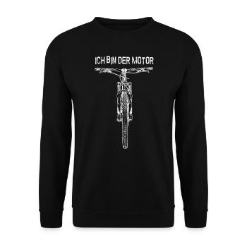 ICH BIN DER MOTOR - Mountainbike - Unisex Pullover - Schwarz - Vorne - Alina (178cm) & Michal (187cm)