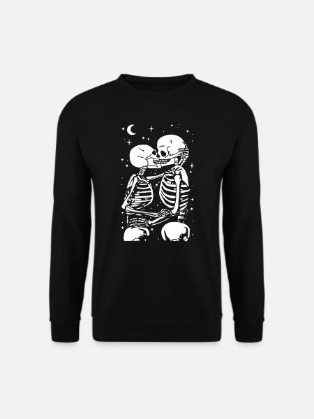 Skeleton - Kiss - Gothic - Fun - Unisex Sweatshirt - black