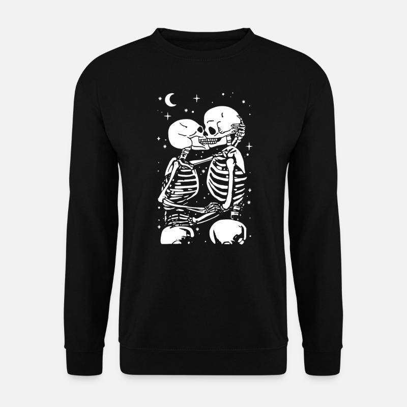 Skelett - Kuss - Gothic - Fun - Unisex Pullover - Schwarz