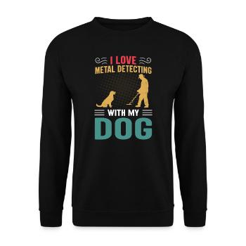 Vintage Metal Detecting With Dog Detector - Unisex Sweatshirt - black - Front - Alina (178cm) & Michal (187cm)