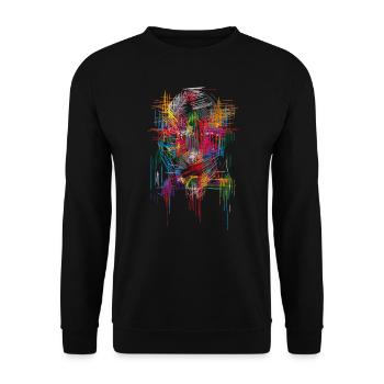 Horror Striche Design - Unisex Pullover - Schwarz - Vorne - Alina (178cm) & Michal (187cm)