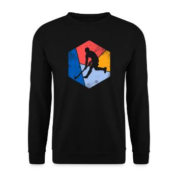 Joueur de hockey sur gazon vintage Joueur de hockey sur gazon - Sweat-shirt Unisexe - noir - Devant - Alina (178cm) & Michal (187cm)