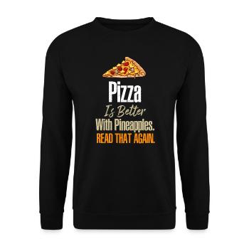 Pizza Ananas Lisez encore ça drôle Pi hawaïen - Sweat-shirt Unisexe - noir - Devant - Alina (178cm) & Michal (187cm)
