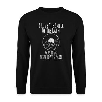 Mindset Smell Of Rain Inspirational Motivational P - Unisex Sweatshirt - black - Front - Alina (178cm) & Michal (187cm)