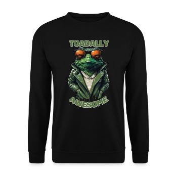 Toadally Awesome - Total Awesome Cool Toad - Unisex Pullover - Schwarz - Vorne - Alina (178cm) & Michal (187cm)