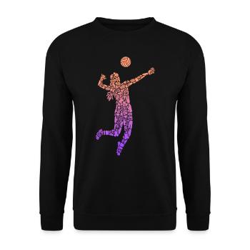 Symboles de volleyball Femmes Filles Volleyball Joueuse - Sweat-shirt Unisexe - noir - Devant - Alina (178cm) & Michal (187cm)