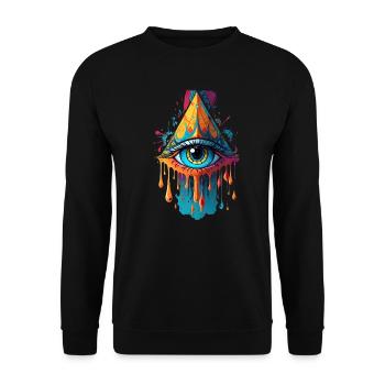 Illustration de l’œil qui voit tout - Sweat-shirt Unisexe - noir - Devant - Alina (178cm) & Michal (187cm)