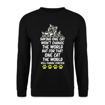 Cats Lover - Unisex Pullover - Schwarz - Vorne - Alina (178cm) & Michal (187cm)