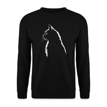 Cat, Cat Motif - Unisex Sweatshirt - black - Front - Alina (178cm) & Michal (187cm)