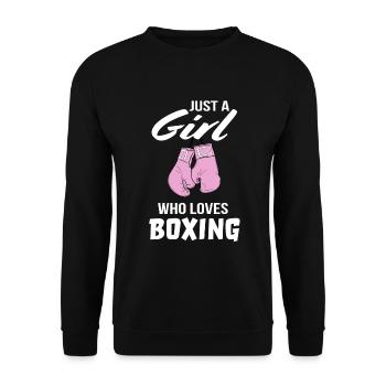 Boxing Girl Kickboxer Boxer Gift - Unisex Sweatshirt - black - Front - Alina (178cm) & Michal (187cm)