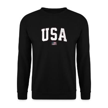 Drapeau des États-Unis Vintage - Sweat-shirt Unisexe - noir - Devant - Alina (178cm) & Michal (187cm)