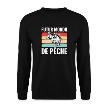 Mordu de Pêche pour bébé - Sweat-shirt Unisexe - noir - Devant - Alina (178cm) & Michal (187cm)