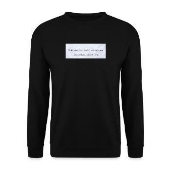 Bewusstsein Wächst Leise Zitat - Unisex Pullover - Schwarz - Vorne - Alina (178cm) & Michal (187cm)