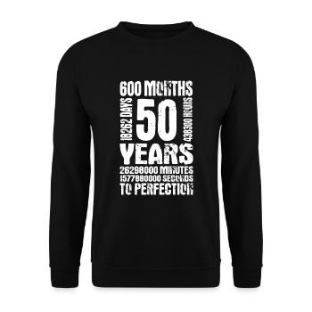 50th Birthday Gift 1972 Retro 50 Years - Unisex Sweatshirt - black - Front - Alina (178cm) & Michal (187cm)
