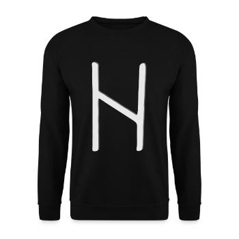 Futhark Runic Alphabet Hagalaz - Unisex Sweatshirt - black - Front - Alina (178cm) & Michal (187cm)