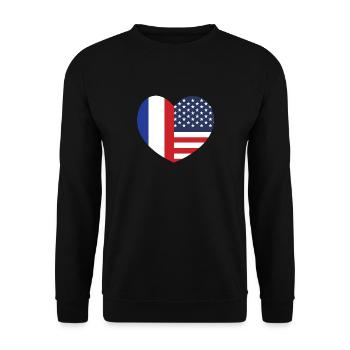 France USA Amitié - Sweat-shirt Unisexe - noir - Devant - Alina (178cm) & Michal (187cm)