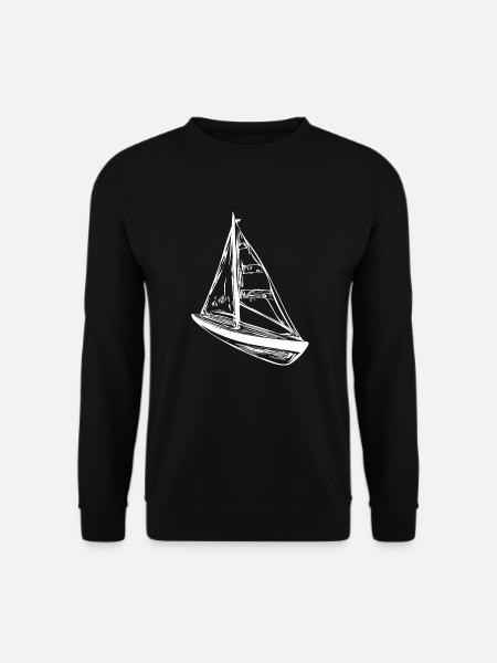 Small sailboat with sails - Unisex Sweatshirt - black