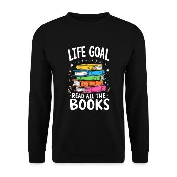 All Books Reading Bookworm - Unisex Sweatshirt - black - Front - Alina (178cm) & Michal (187cm)