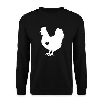 Poulet poulets ferme animaux fermier idée cadeau - Sweat-shirt Unisexe - noir - Devant - Alina (178cm) & Michal (187cm)