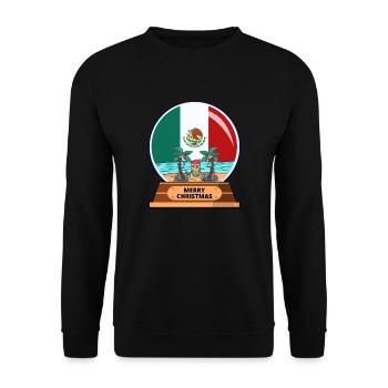 Mexiko Flagge Schneekugel Heimat Weihnachten - Unisex Pullover - Schwarz - Vorne - Alina (178cm) & Michal (187cm)