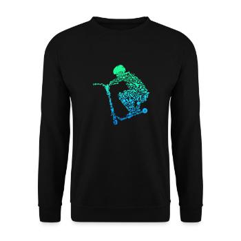 Scooter Roller Stunt Geschenk Jungen Kinder - Unisex Pullover - Schwarz - Vorne - Alina (178cm) & Michal (187cm)