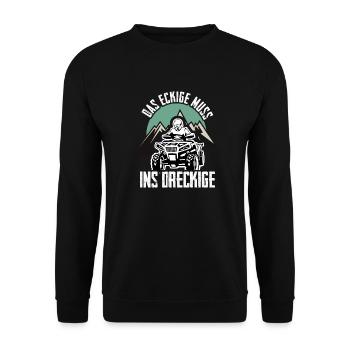 Quad Spruch lustig Dreck Offroad - Unisex Pullover - Schwarz - Vorne - Alina (178cm) & Michal (187cm)