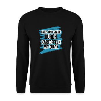 Lustiger Vegetarischer DDR Spruch für Vegetarier - Unisex Pullover - Schwarz - Vorne - Alina (178cm) & Michal (187cm)